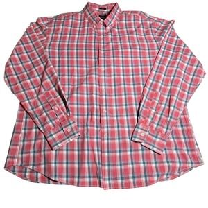 J Crew Mens Flex Washed Plaid Button Down Shirt XXL Slim Fit pink green